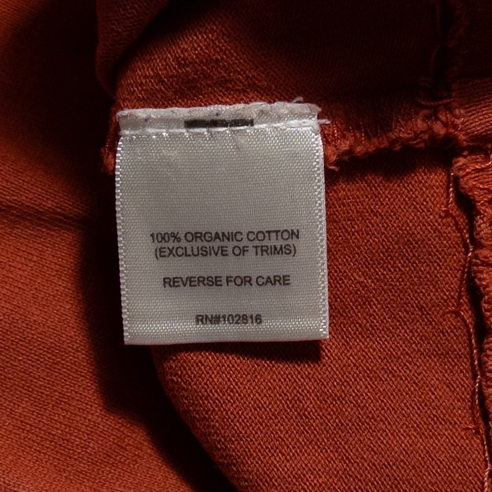 Garnet Hill Tunic Dress Sz 8 Orange Organic Cotton Jersey Knit 3/4 Sleeve Casual - Picture 8 of 8